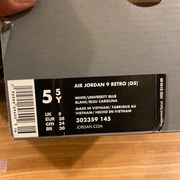 Jordan Retro 9 gs sz 5.5y - Picture 6 of 6